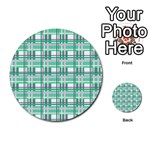 Green plaid pattern Multi-purpose Cards (Round) 