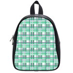 Green plaid pattern School Bags (Small) 