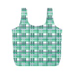 Green plaid pattern Full Print Recycle Bags (M) 