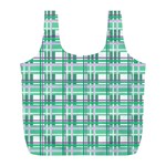 Green plaid pattern Full Print Recycle Bags (L) 