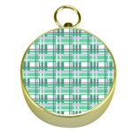Green plaid pattern Gold Compasses