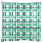 Green plaid pattern Large Flano Cushion Case (Two Sides)
