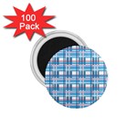 Blue plaid pattern 1.75  Magnets (100 pack) 