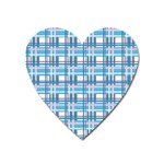 Blue plaid pattern Heart Magnet