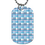 Blue plaid pattern Dog Tag (One Side)