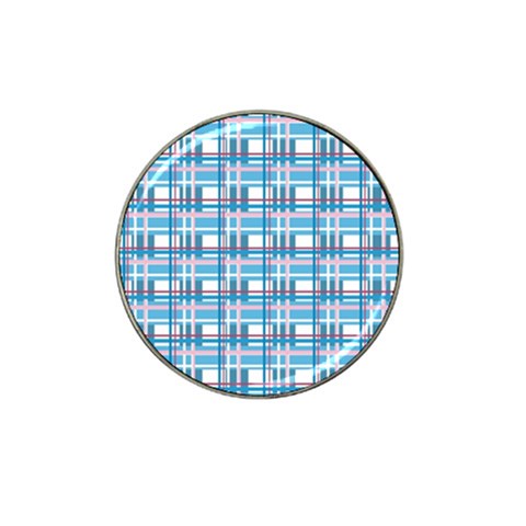 Blue plaid pattern Hat Clip Ball Marker (4 pack) from ZippyPress Front
