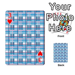 Blue plaid pattern Playing Cards 54 Designs  from ZippyPress Front - Heart3