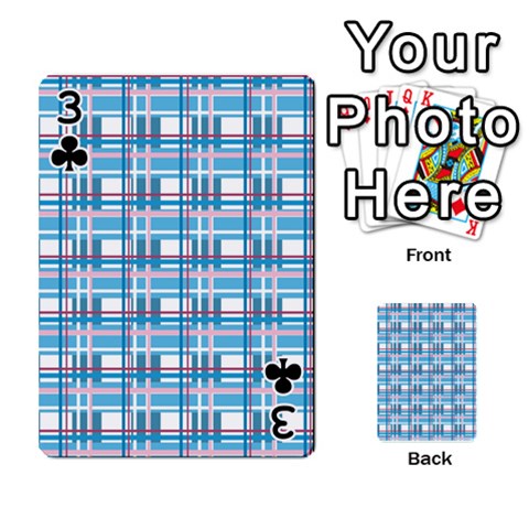 Blue plaid pattern Playing Cards 54 Designs  from ZippyPress Front - Club3