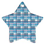 Blue plaid pattern Star Ornament (Two Sides) 