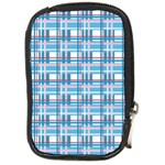 Blue plaid pattern Compact Camera Cases
