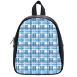 Blue plaid pattern School Bags (Small) 