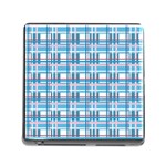 Blue plaid pattern Memory Card Reader (Square)