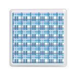 Blue plaid pattern Memory Card Reader (Square) 