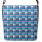 Blue plaid pattern Flap Messenger Bag (S)