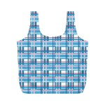 Blue plaid pattern Full Print Recycle Bags (M) 
