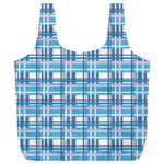 Blue plaid pattern Full Print Recycle Bags (L) 