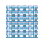 Blue plaid pattern Small Satin Scarf (Square)