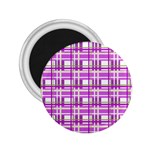 Purple plaid pattern 2.25  Magnets