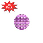 Purple plaid pattern 1  Mini Magnet (10 pack) 