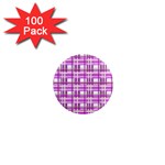Purple plaid pattern 1  Mini Magnets (100 pack) 