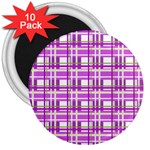 Purple plaid pattern 3  Magnets (10 pack) 