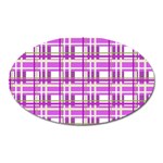 Purple plaid pattern Oval Magnet
