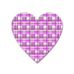 Purple plaid pattern Heart Magnet