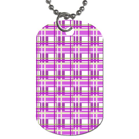Purple plaid pattern Dog Tag (One Side) from ZippyPress Front