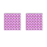 Purple plaid pattern Cufflinks (Square)