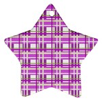 Purple plaid pattern Star Ornament (Two Sides) 
