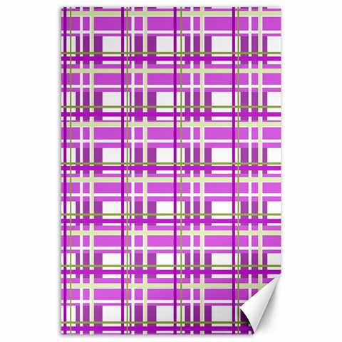 Purple plaid pattern Canvas 24  x 36  from ZippyPress 23.35 x34.74  Canvas - 1