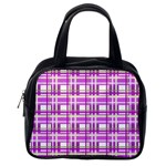 Purple plaid pattern Classic Handbags (One Side)