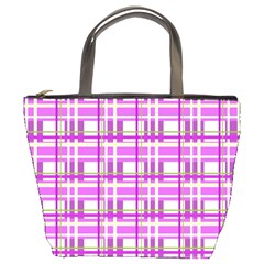 Purple plaid pattern Bucket Bags from ZippyPress Front