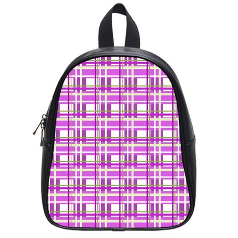 Purple plaid pattern School Bags (Small)  from ZippyPress Front