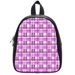 Purple plaid pattern School Bags (Small) 