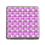 Purple plaid pattern Memory Card Reader (Square)