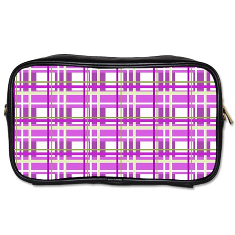 Purple plaid pattern Toiletries Bags from ZippyPress Front