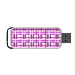 Purple plaid pattern Portable USB Flash (Two Sides)