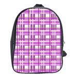 Purple plaid pattern School Bags (XL) 