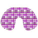 Purple plaid pattern Travel Neck Pillows
