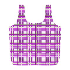 Purple plaid pattern Full Print Recycle Bags (L)  from ZippyPress Back