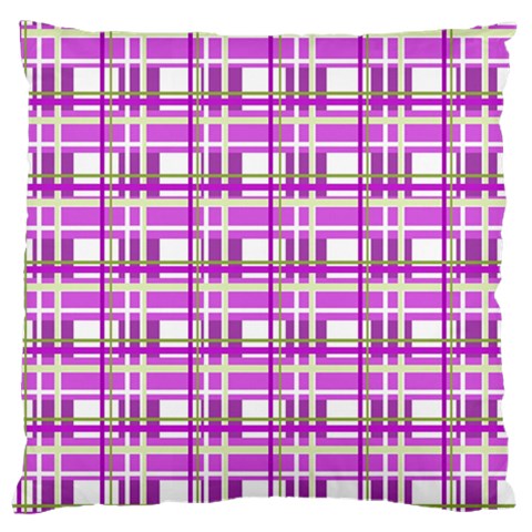 Purple plaid pattern Large Flano Cushion Case (One Side) from ZippyPress Front