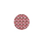 Red plaid pattern 1  Mini Buttons