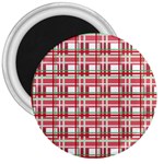 Red plaid pattern 3  Magnets