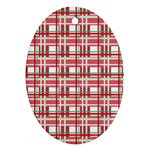 Red plaid pattern Ornament (Oval) 