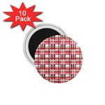 Red plaid pattern 1.75  Magnets (10 pack) 