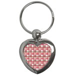 Red plaid pattern Key Chains (Heart) 
