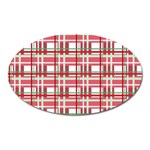 Red plaid pattern Oval Magnet
