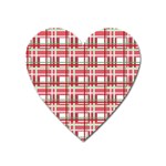Red plaid pattern Heart Magnet