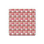Red plaid pattern Square Magnet